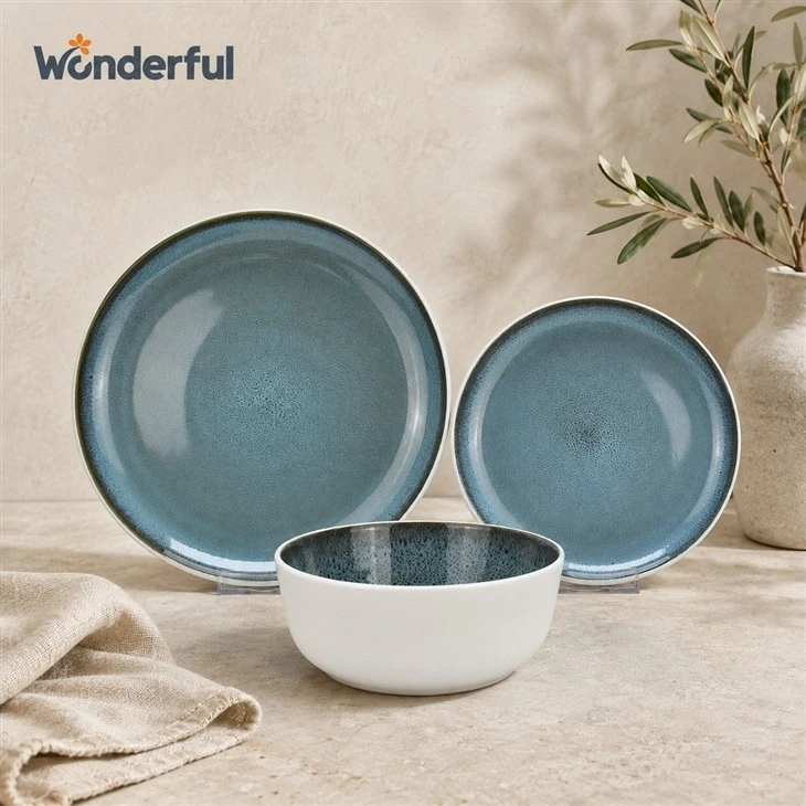 Two-Tone Reactive Speckled Stoneware Dinnerware Collection best